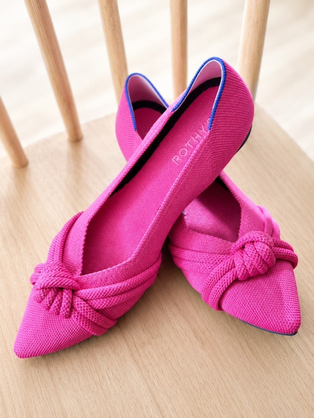 Rothy's - Size 9.5 Fuchsia Pink The Knot Point II Flats